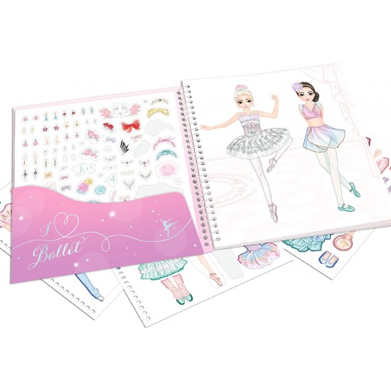 Coloring book with stickers.TOPMODEL Ballet Dress Me Up