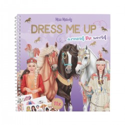 Krāsojamā grāmata ar uzlīmēm TopModel Miss Melody Dress Me Up Apkārt pasaulei 
