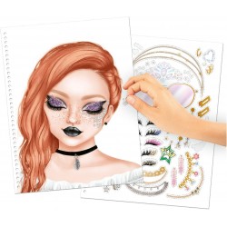 Create Your Top Model Coloring Book, 20 Pages for Creating Beauty and Makeup Looks, Includes Sticker Sheet, 13144