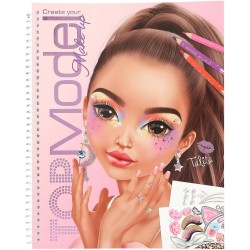 Create Your Top Model Coloring Book, 20 Pages for Creating Beauty and Makeup Looks, Includes Sticker Sheet, 13144