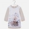 MAYORAL Girl long sleeve dress in fleece and satin 4963/15