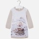 MAYORAL Girl long sleeve dress in fleece and satin 4963/15