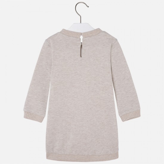 MAYORAL Girl long sleeve dress in fleece and satin 4963/15
