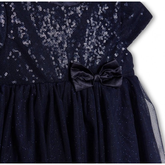 Elegant navy blue dress with tulle