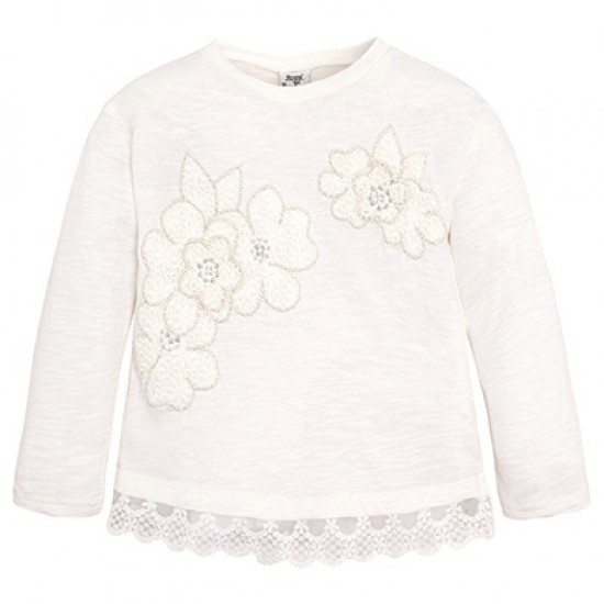 MAYORAL T-shirt emrboidered sleeves 3082/040