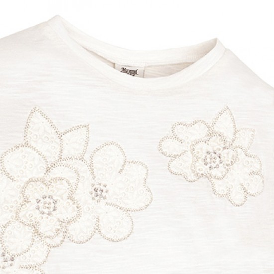MAYORAL T-shirt emrboidered sleeves 3082/040