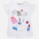 MAYORAL Girl short sleeve t-shirt with open shoulders and glitter 3079/71