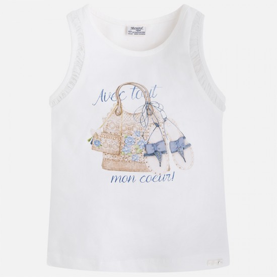 Girl tank top with frilled detail 3095/82