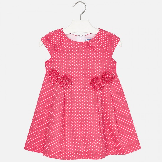 MAYORAL Satin poplin dress with floral applique 3946/29