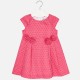 MAYORAL Satin poplin dress with floral applique 3946/29