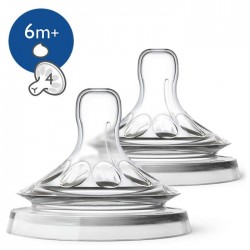 Philips Avent Natural 6M + Gum Bottle Nipples, 2 Pack, SCF046 / 27