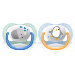 PHILIPS AVENT silikona māneklītis 0-6m, 2gab. ultra air Animals SCF080/05