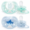 PHILIPS AVENT silikona māneklītis 0-6m, 2gab. ultra soft Deco SCF222/01