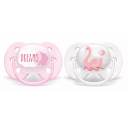 PHILIPS AVENT silikona māneklītis 0-6m, 2gab. ultra soft Deco SCF222/02