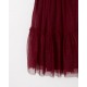 Drop waist dress with cap sleeves and a sparkling tulle overlay.