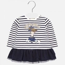 Mayoral Combined striped dress for girl 2924/58