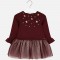 MAYORAL Combined dress with beads for girl 4934/24
