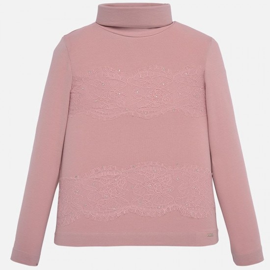 MAYORAL Long sleeved t-shirt with lace detailing for girl 7001/62 MAYORAL Long sleeved t-shirt with lace detailing for girl 7001/62