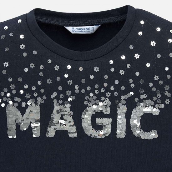 MAYORAL Long sleeved basic sequins t-shirt for girl 7011/63 MAYORAL Long sleeved basic sequins t-shirt for girl 7011/63