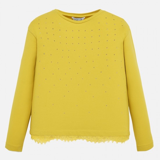 Mayoral Long sleeved studded t-shirt for girl 7012/37 Mayoral Long sleeved studded t-shirt for girl 7012/37