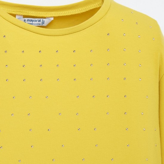 Mayoral Long sleeved studded t-shirt for girl 7012/37 Mayoral Long sleeved studded t-shirt for girl 7012/37