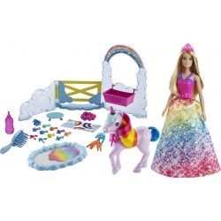 BARBIE Dreamtopia lelle ar poniju un aksesuāriem, GTG01