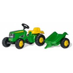 TRACTOR WITH PEDALS AND ROLLY TOYS ROLLY KID JOHN DEERE 012190