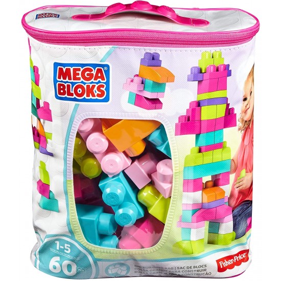 MEGA BLOKS DCH54 Big Building Bag, 60 Pieces pink MEGA BLOKS DCH54 Big Building Bag, 60 Pieces pink