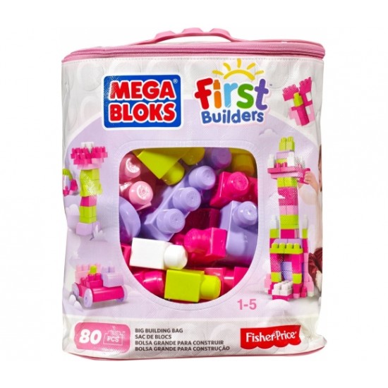MEGA BLOKS DCH562 Big Building Bag, 80 Pieces pink MEGA BLOKS DCH562 Big Building Bag, 80 Pieces pink