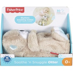 Fisher-Price Soothe 'n Snuggle Otter, Portable Plush Soother with Music, Sounds, Lights and Breathing Motion, Multi FXC66