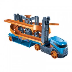 Hot Wheels City Lift & Launch Hauler Vehicle with Storage for up to 20 Cars, GNM62