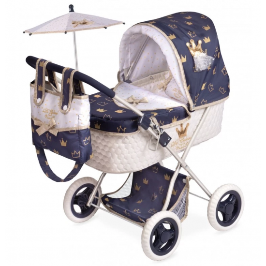 DeCuevas Leļļu rati ar somu un saulessargu CLASSIC GOLD 60cm, 85032 DeCuevas Leļļu rati ar somu un saulessargu CLASSIC GOLD 60cm, 85032