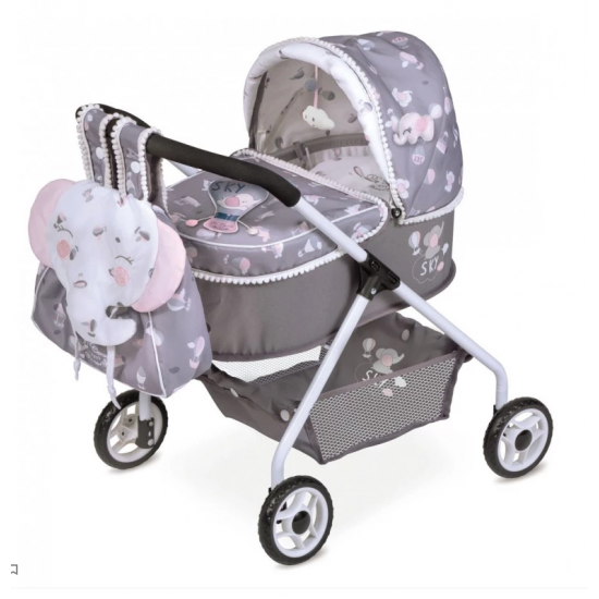 DeCuevas Leļļu rati ar somu Sky, 56cm 86041 DeCuevas Leļļu rati ar somu Sky, 56cm 86041