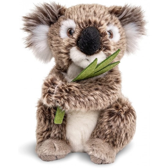 Koala with leaf, sitting - 16 cm (height) - plush bear - plush toy, cuddly toy M18522