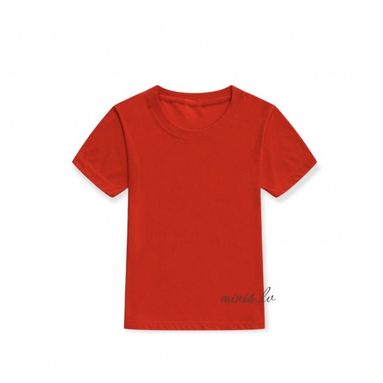 Children's T-shirt plain, red, with short sleeves 98-164