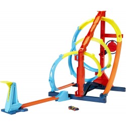 Hot Wheels Track Set and 1:64 Scale Toy Car, Connects to Other Sets, Track Builder Unlimited Corkscrew Twist Kit HDX79