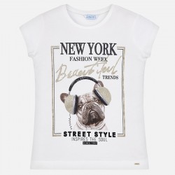 MAYORAL Short sleeved t-shirt with print for girl 6025/11
