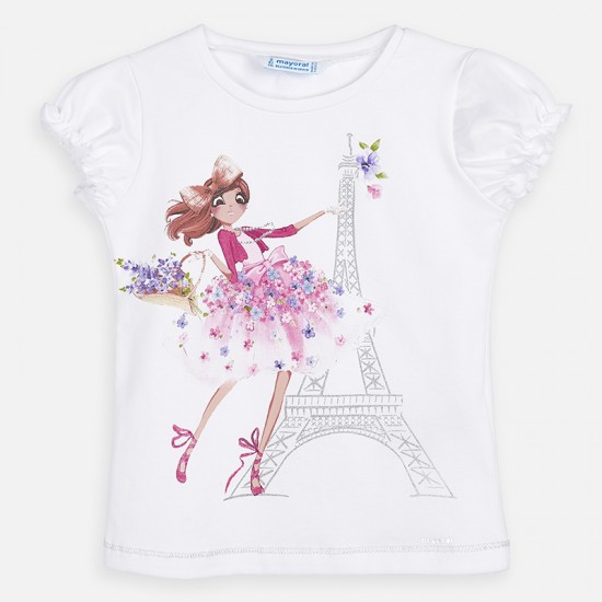 MAYORAL Short sleeved doll print t-shirt for girl 3008/47 MAYORAL Short sleeved doll print t-shirt for girl 3008/47