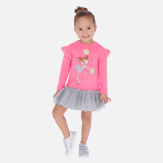 Mayoral Ruffle dress with design for girl 3959/25