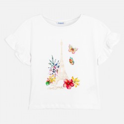 .MAYORAL Short sleeved Eiffel Tower t-shirt for girl  6013/27