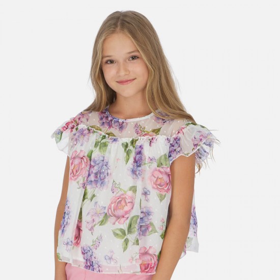 MAYORAL Floral patterned blouse for girl 6159/68 MAYORAL Floral patterned blouse for girl 6159/68