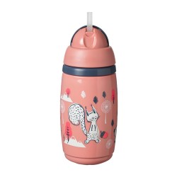 TOMMEE TIPPEE thermos-krūzīte INSULATED STRAW 266ml, 12m+, rozā 447825